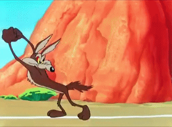 Coyote trying to trick roadrunner